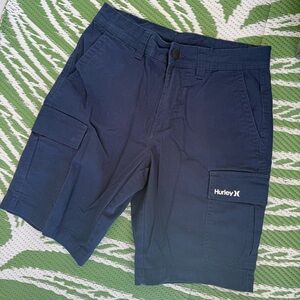 Hurley Shorts Navy Blue Cargo Pocket  Men’s or Teens Size 28 waist